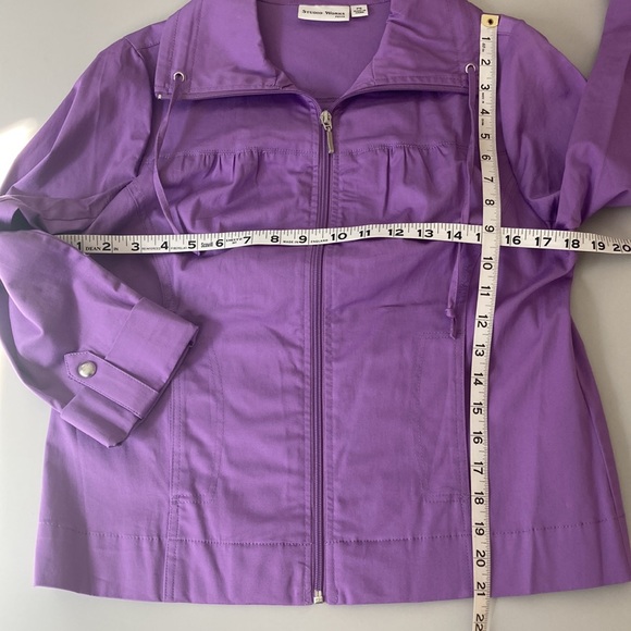 NEW Studio Works Purple Stretch Cotton Poplin Casual Jacket - Picture 7 of 11